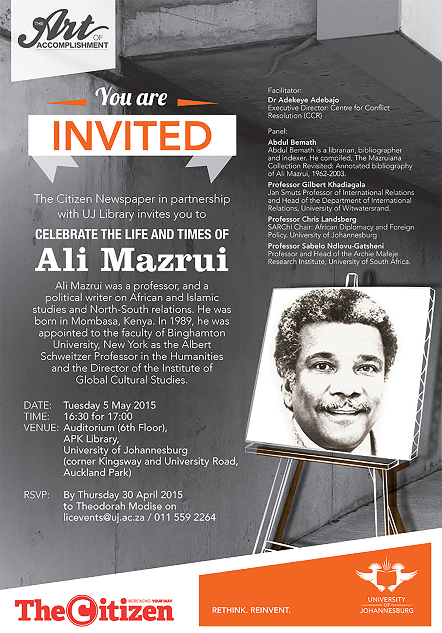 UJ celebrates the life of intellectual giant, Ali Mazrui
