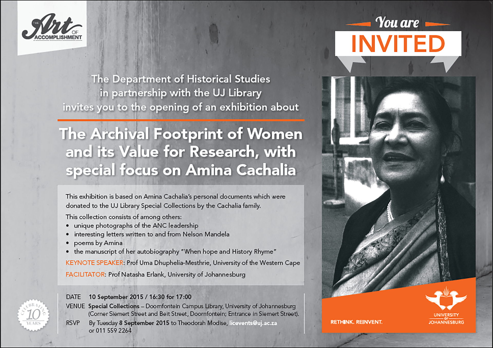 The Archival Footprint of Women and its Value for Research, with special focus on Amina Cachalia