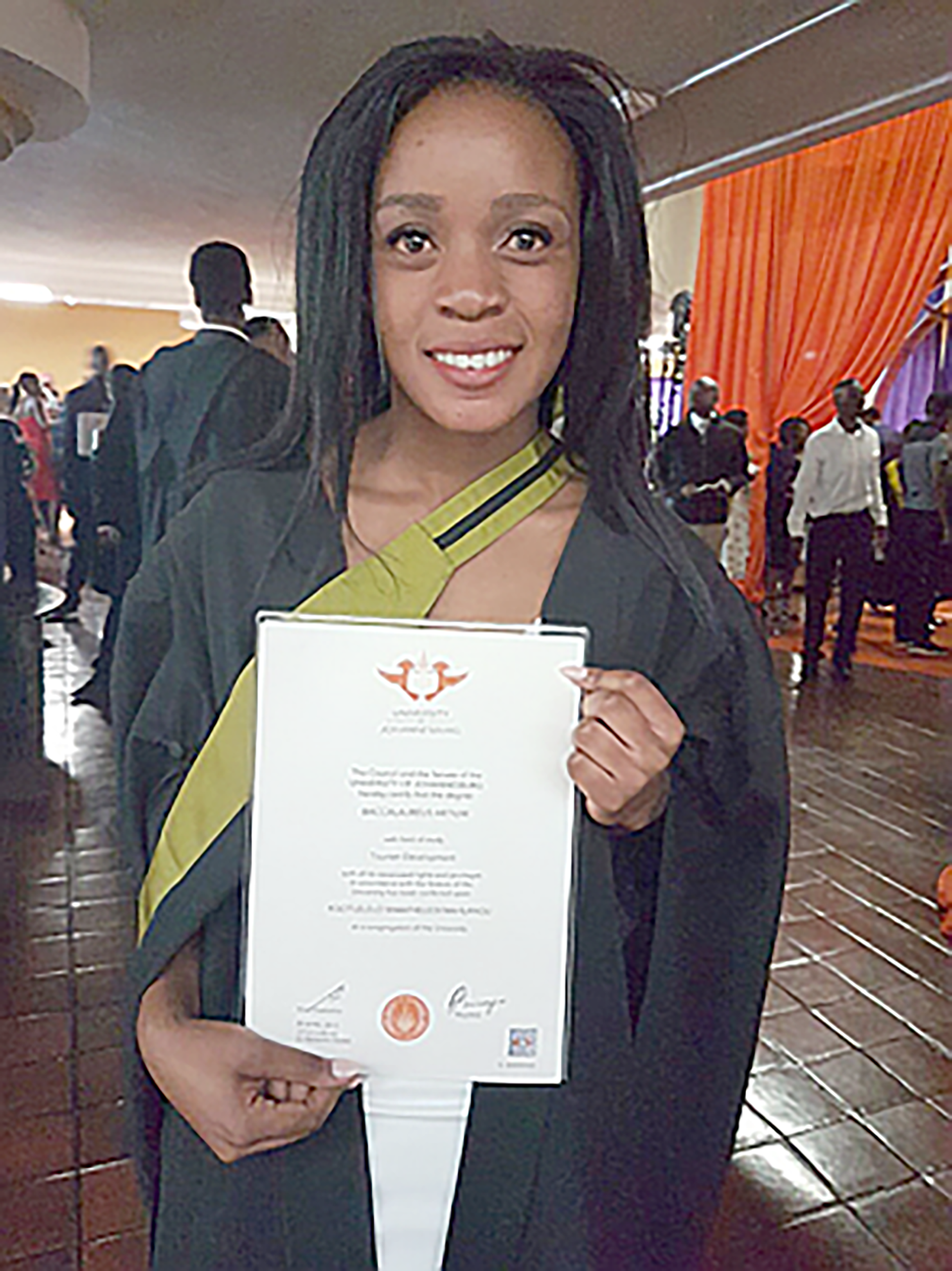 UJ Tourism graduate Kgotlelelo Mahlangu boosted by foster care