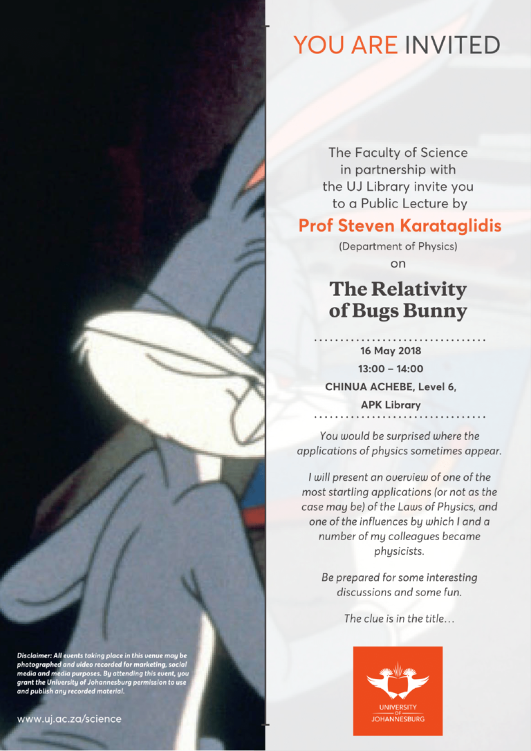 Public Lecture – The Relativity of Bugs Bunny