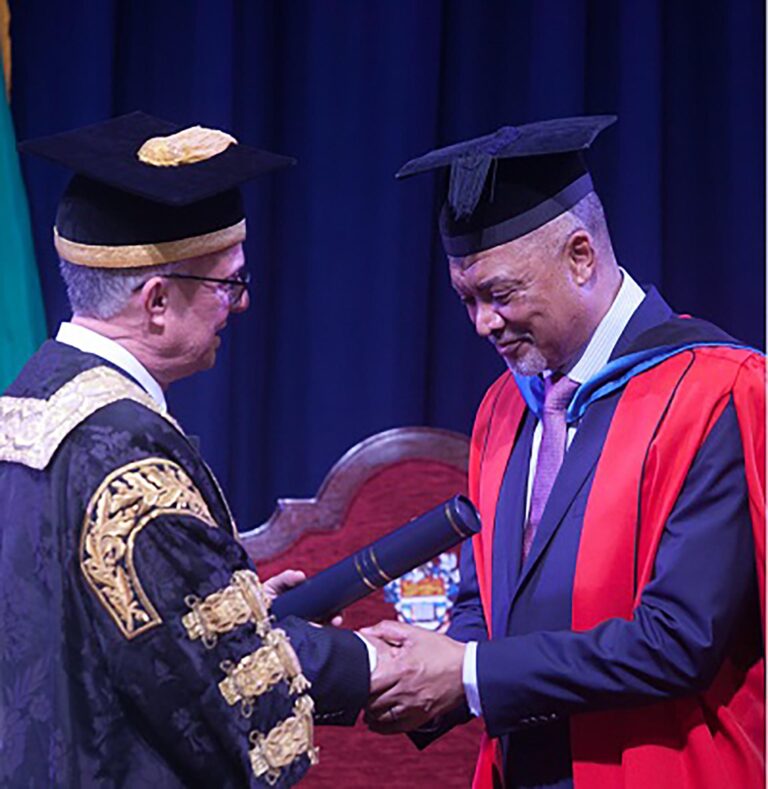UJ Vice-Chancellor and Principal, Prof Rensburg honoured with an honorary doctoral degree from the University of the West Indies