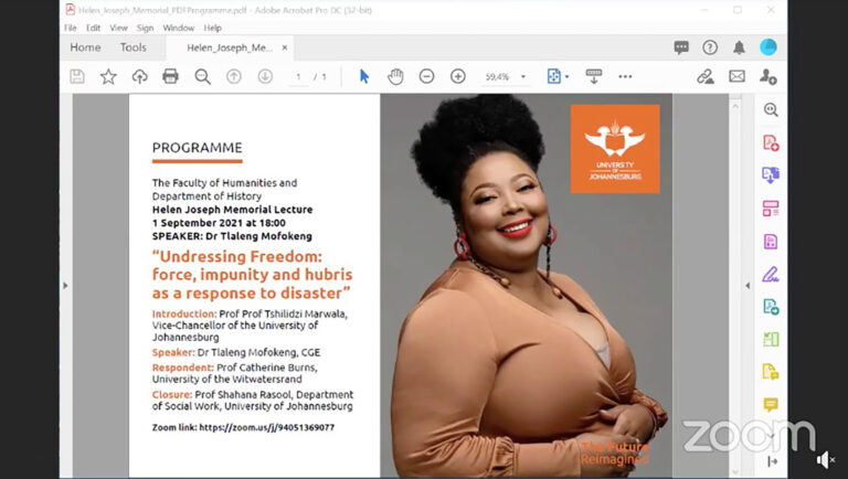 UJ’s annual Helen Joseph Memorial Lecture advocates for protection of human rights and health