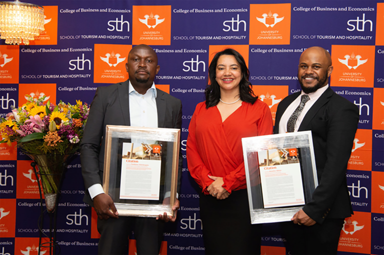 UJ Alumni, Tshifhiwa Tshivhengwa and Brandon Adams, named award recipients at the STH Alumni and Industry Event