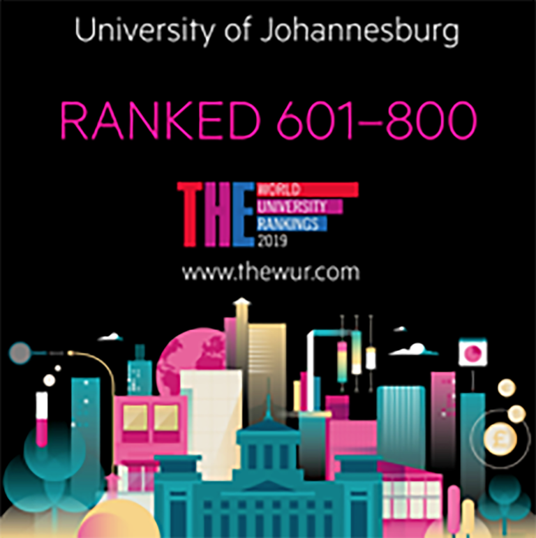 UJ maintains position in the Times Higher Education (THE) World University Rankings