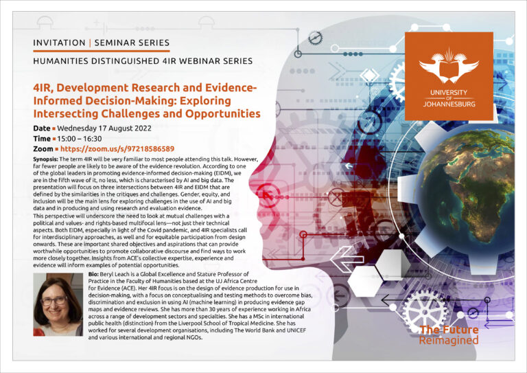 Humanities Distinguished 4IR Webinar Series