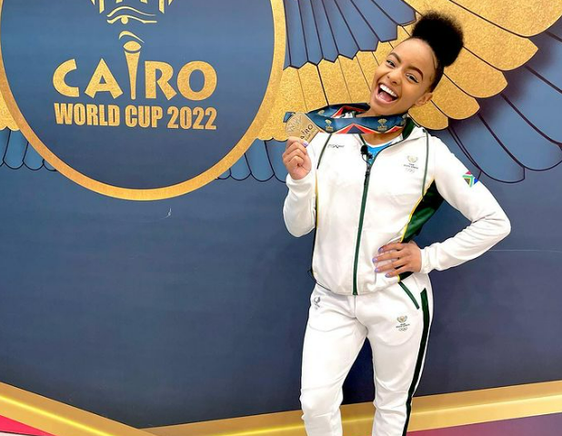 Caitlin Rooskrantz wins gold at 2022  Gymnastics World Cup in Cairo, Egypt