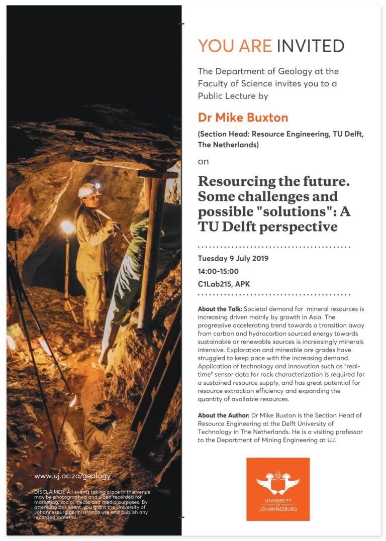 Public Lecture: Resourcing the future. Some challenges and possible “solutions”