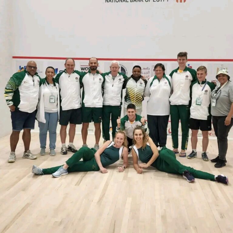 Roux, Mitchell, Bester in 2022 FISU Squash World University Championship in Egypt