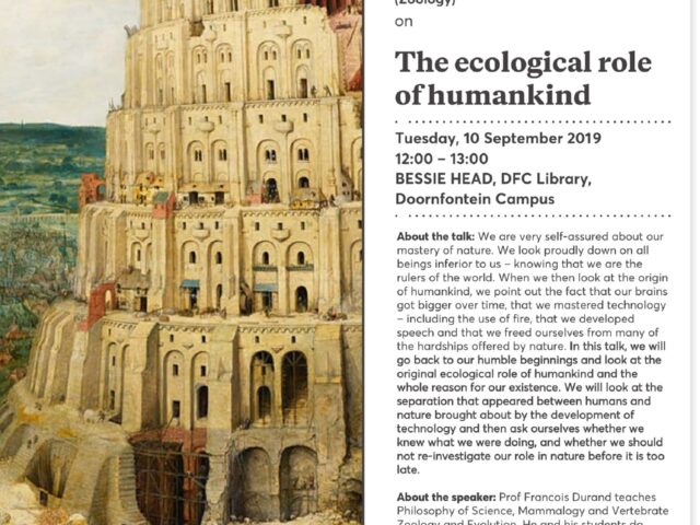 Public Lecture: The ecological role of humankind