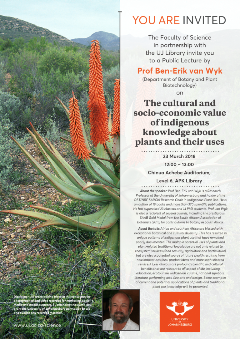Public Lecture – Indigenous knowledge about plants