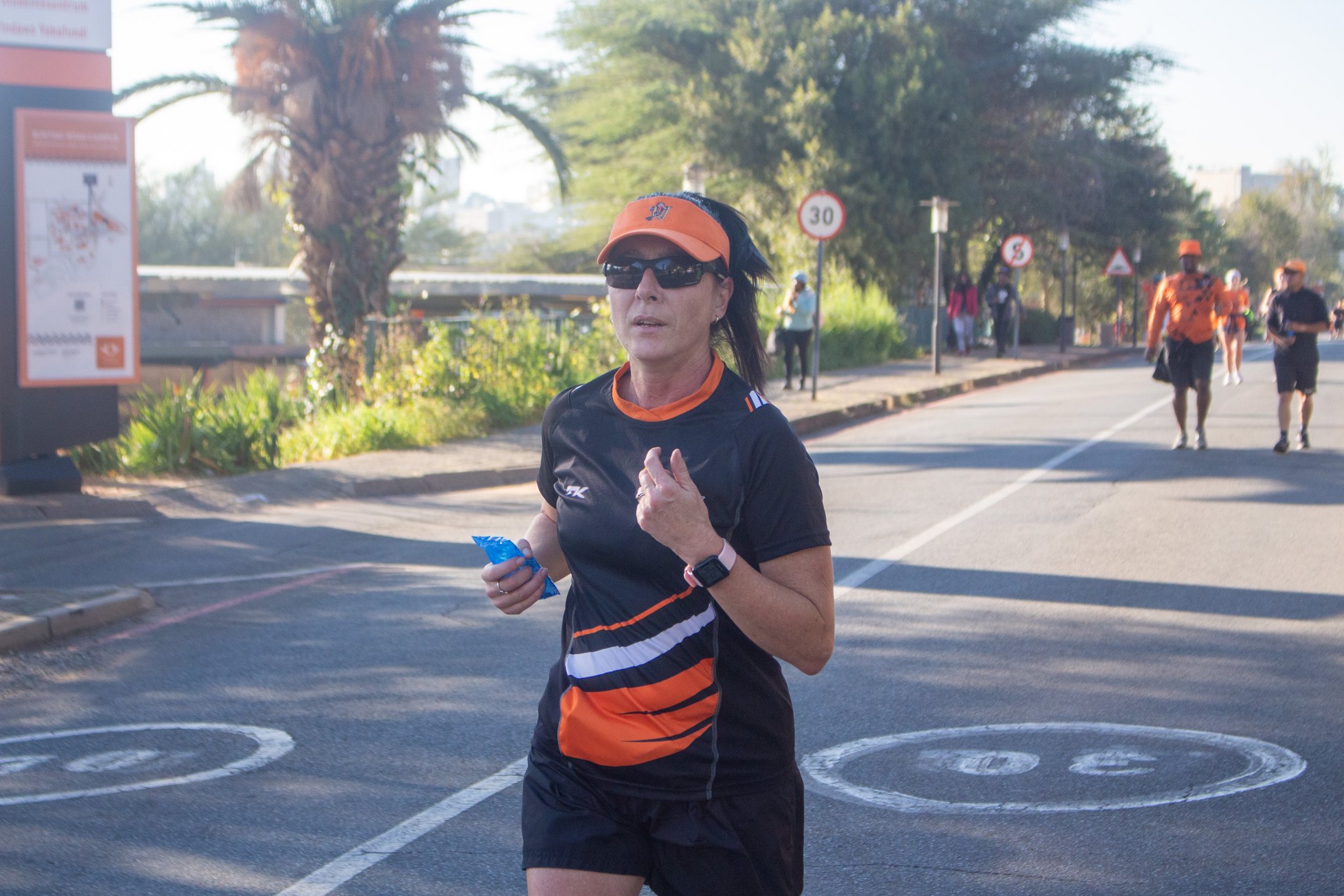 Ms Marianne Viljoen, Senior Manager for UJ Athlete Support runs the 8km distance through the Bunting Road Campus