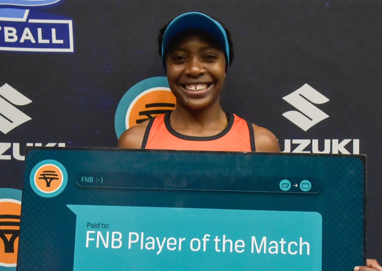 UJ Senior Women's Netball Team Captain Cornelia Mupenda won the Player of the Match award in the game against Mandela University on Monday, 2 September 2024.