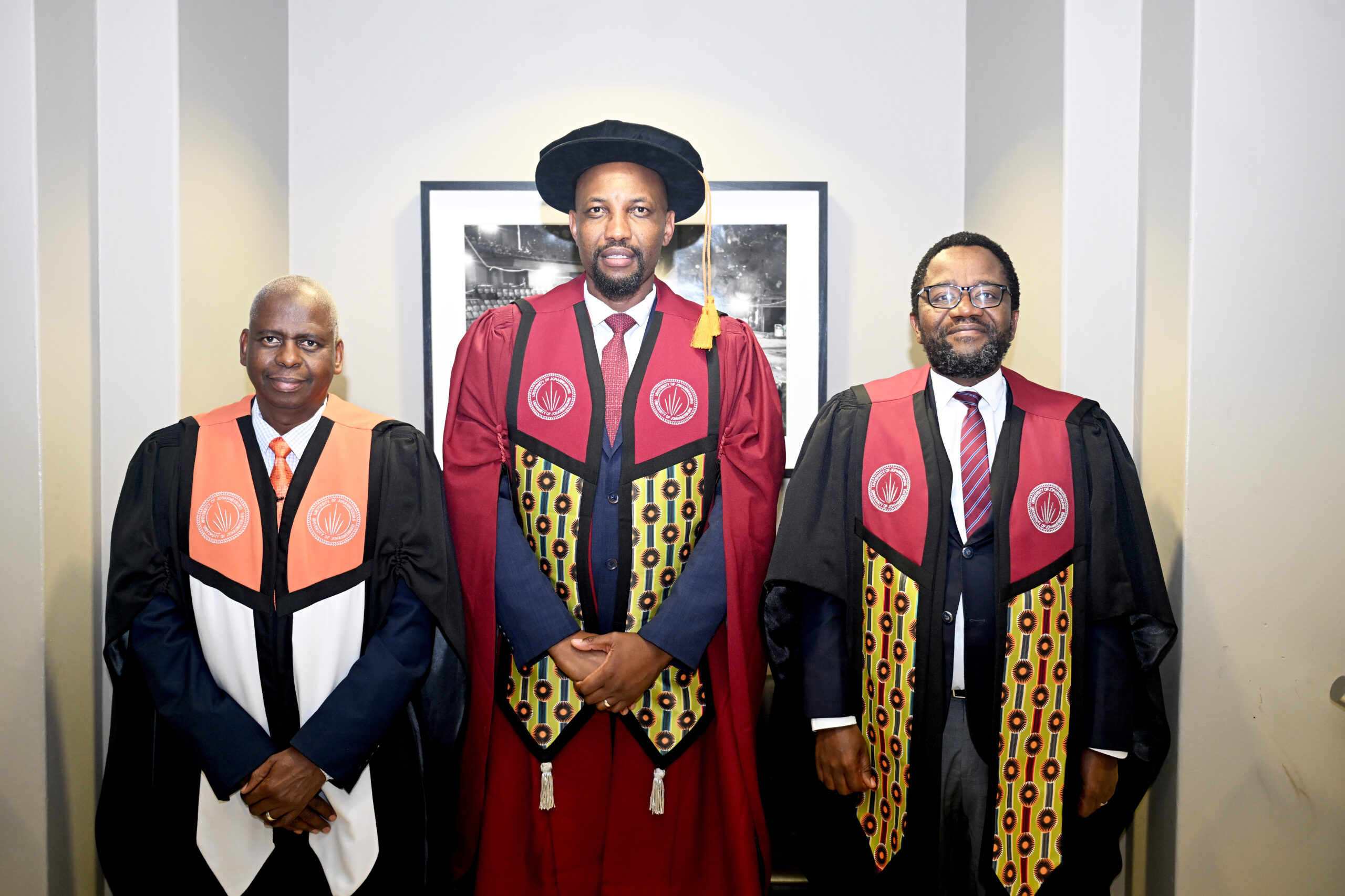 [L-R] Prof Daniel Mashao,Professor Madindwa Mashinini, and Prof Bongani Ngqulunga