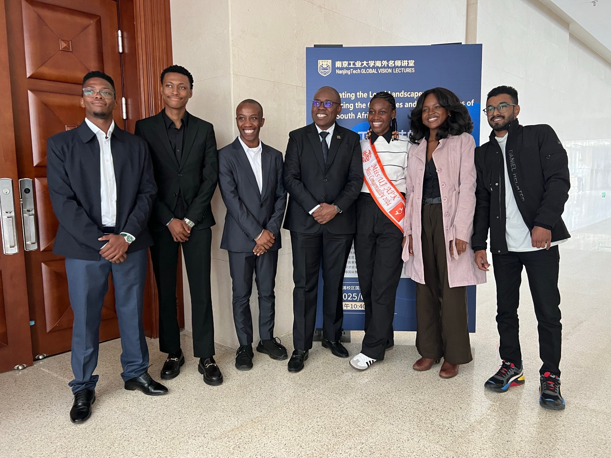 Students with UJ Vice-Chancellor and Principal, Professor Letlhokwa Mpedi at the Public Lecture hosted at Najing Tech University - University of Johannesburg News