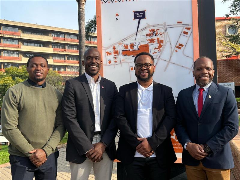 From left to right: Prof. Zach Jones-Butler (University of Houston); Prof. David Horton (University of Houston); Dr Major Mabuza (University of Johannesburg – HOD: Chemical Engineering Technology); Prof. Jerrod A Henderson (Houston University) - University of Johannesburg News From left to right: Prof. Zach Jones-Butler (University of Houston); Prof. David Horton (University of Houston); Dr Major Mabuza (University of Johannesburg – HOD: Chemical Engineering Technology); Prof. Jerrod A Henderson (Houston University)