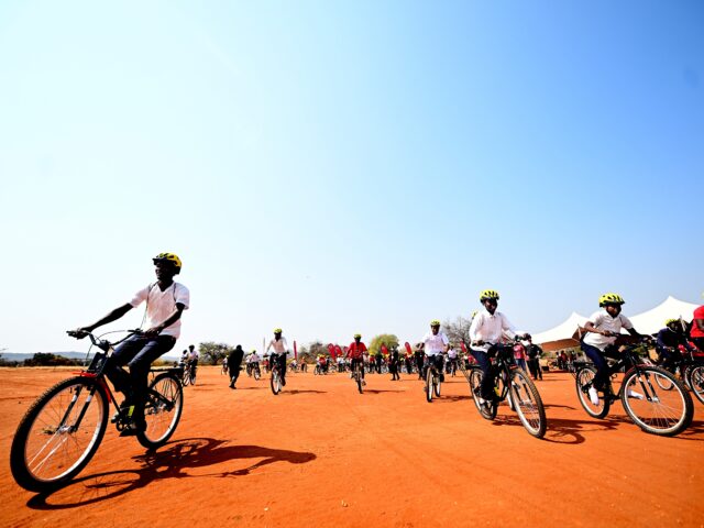 Excitement as school learners from remote rural villages receive bicycles