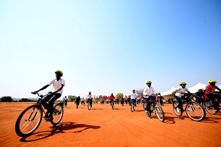 Excitement as school learners from remote rural villages receive bicycles