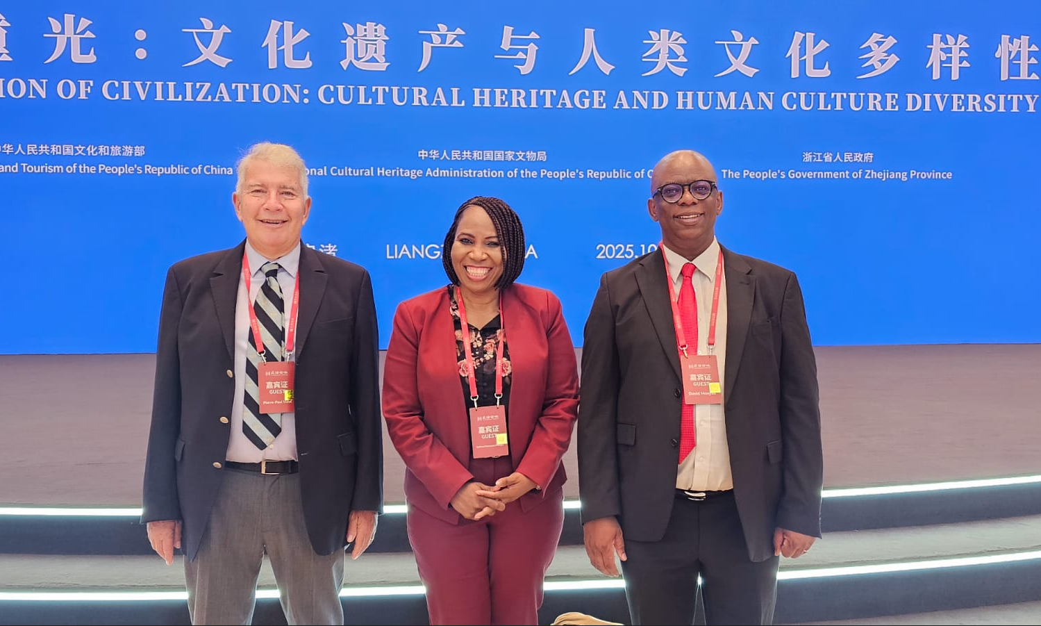 Prof Refilwe Phaswana-Mafuya and Prof David Monyae at the official handover ceremony in Hangzhou