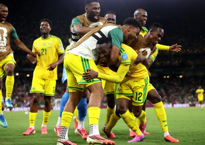 Bafana Bafana players celebrating. Image Source: Bafana Bafana on X